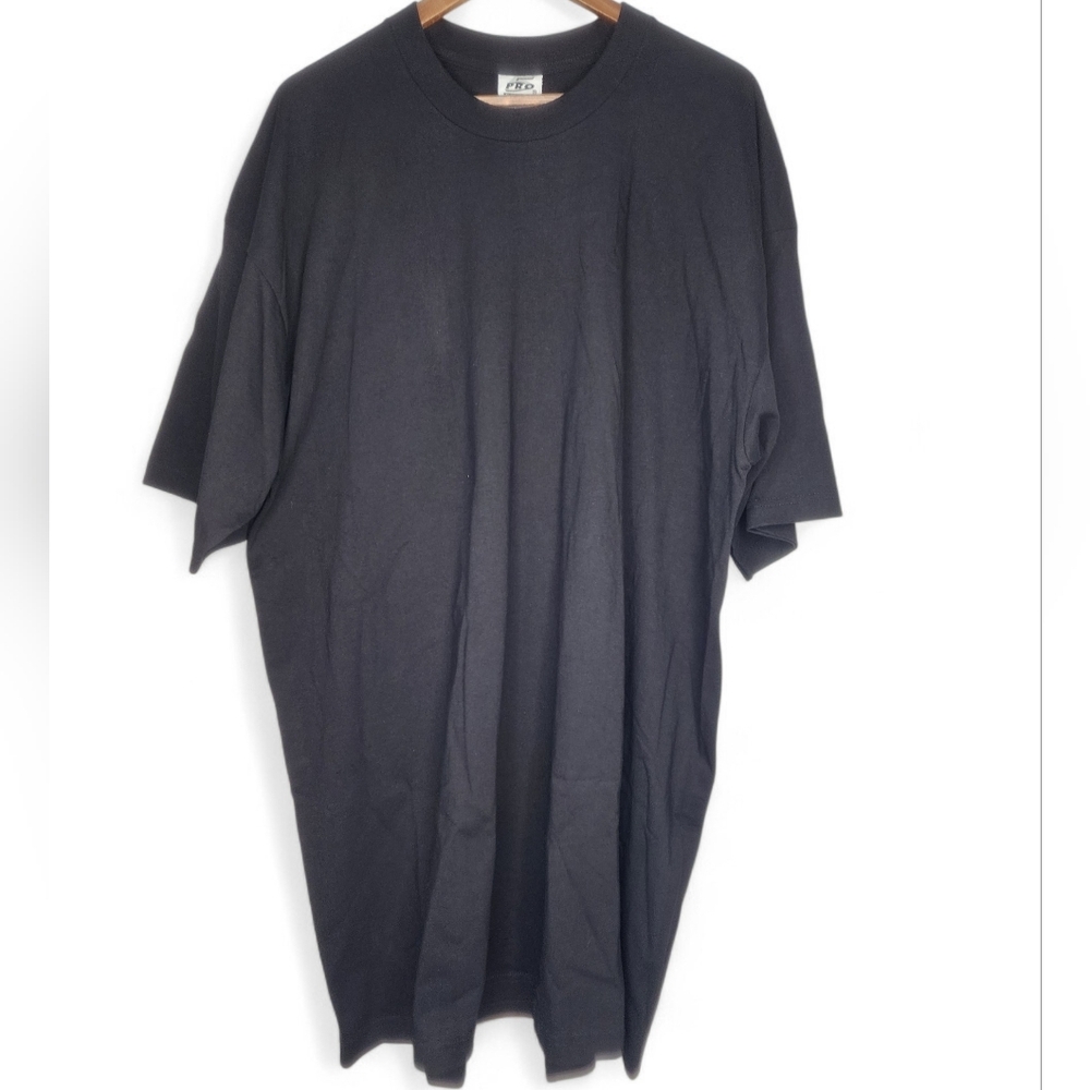 Pro5 Cotton Crew Neck Short Sleeve Tee in Black Size 3XL Tall